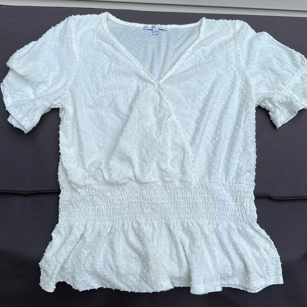 White polka dot blouse